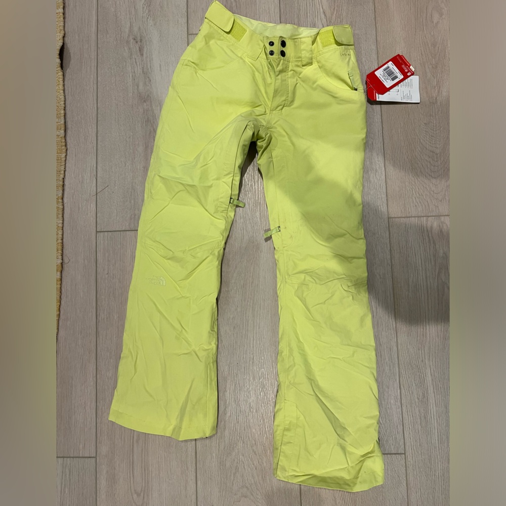 Northface women's lime green insulated ski pants size small